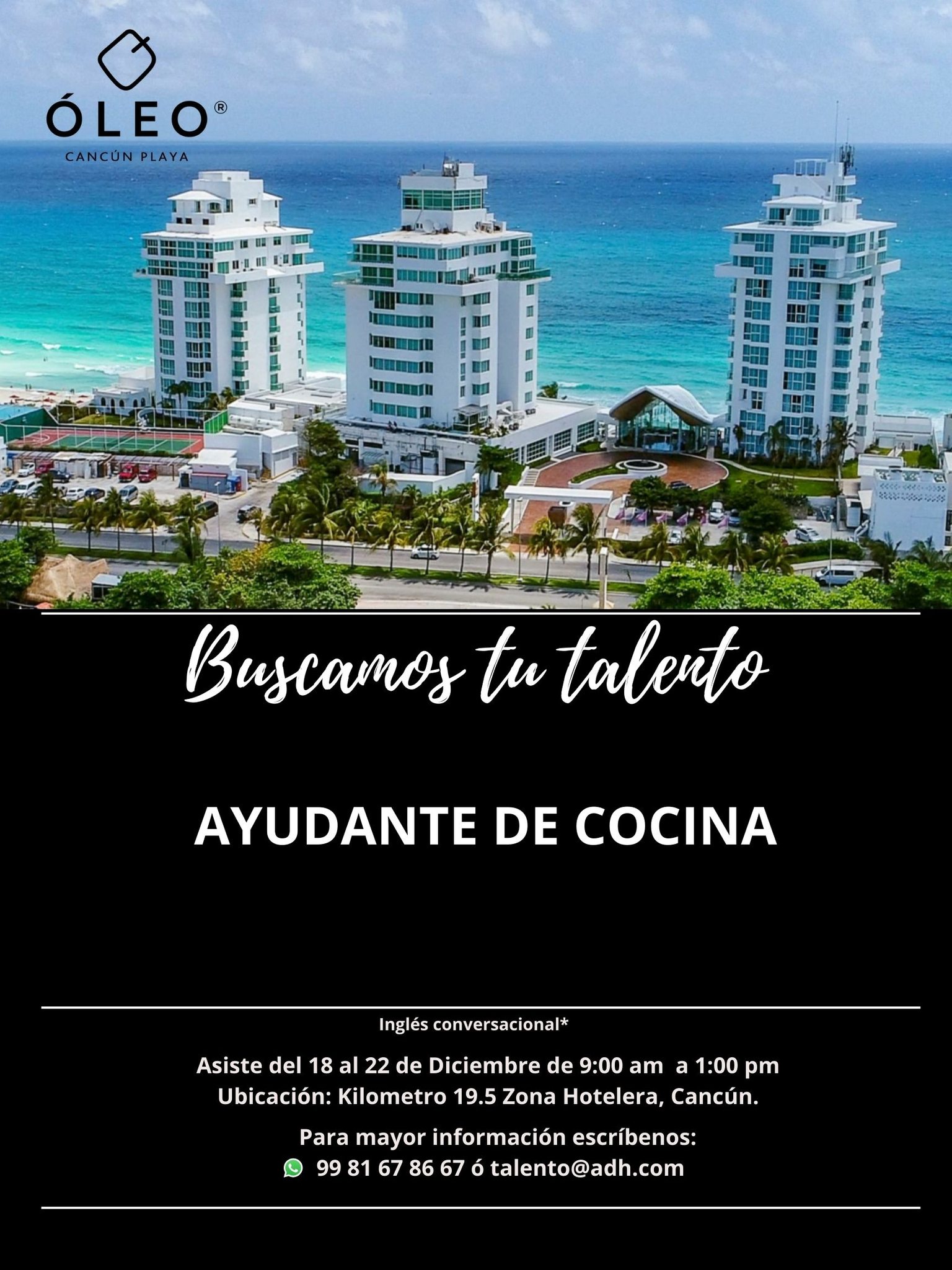 Ayudante de Cocina en Hotel Oleo Cancún
