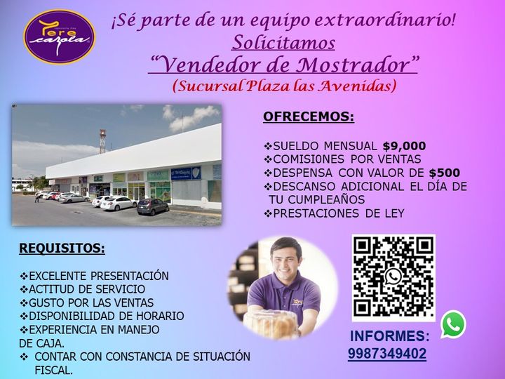 Vendedor de mostrador﻿ - Tere Cazola en Plaza las Avenida
