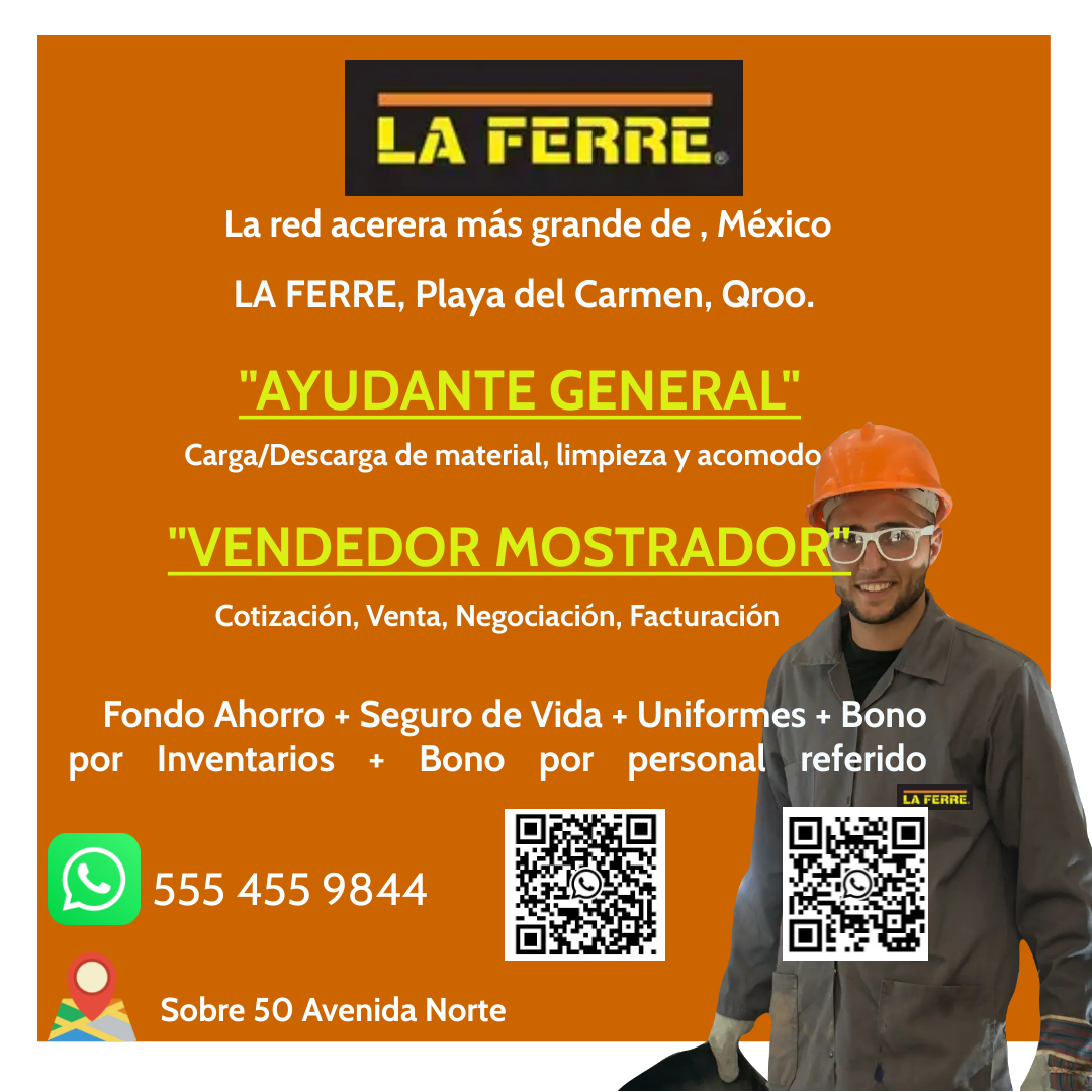 Ayudante General en La Ferre Playa del Carmen